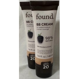 Found Two (2) Found BB Cream with Blackberry Extract, 20 Light/Medium, 1.6 fl oz
