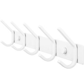 WEBI Coat Rack Wall Mount,Coat Hooks Wall Mounted,Coat Hanger Wall Hook Rack,5 Hooks for Hanging Coats,Hats,Jacket,Clothes,White
