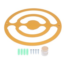 Aluminum Alloy Round Coffee Pod Holder Storage Space Saving Wall Mount Coffee Capsule Organizer with Adhesive Sticker Gold