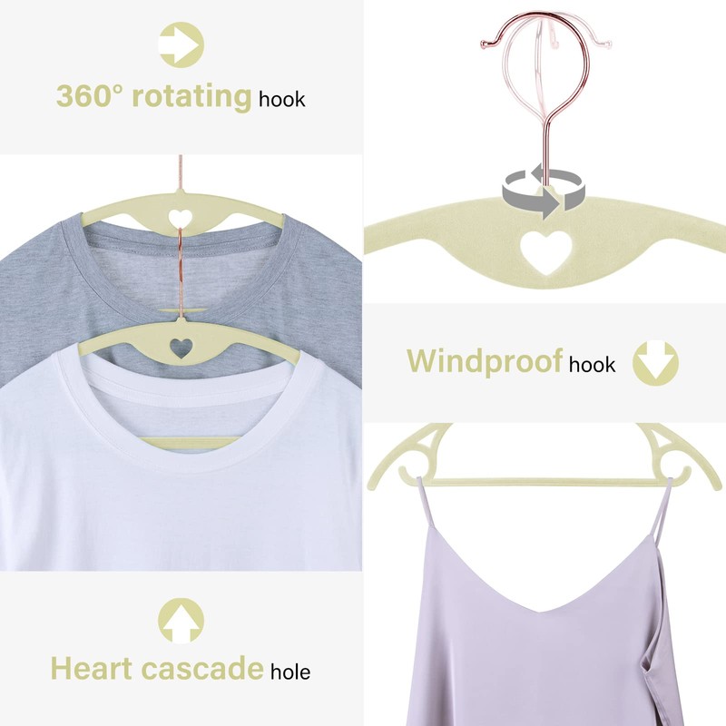 IEOKE Velvet Clothes Hangers, 50 Pack No Shoulder Bumps Ultra
