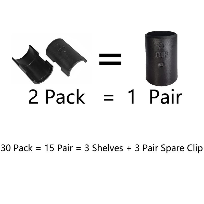 Wire Shelf Clips Shelving Sleeves - 30 Pack Shelf Lock