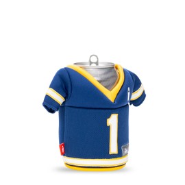 Puffin - The Gridiron Jersey - Insulated 12 oz Can Cooler I Beer Bottle & Soda Can Insulator, Keep Drinks and Beverages Cold (Navy Blue/Canary)