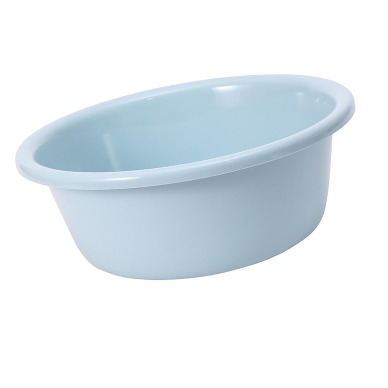 LAVEN Round Plastic Wash Basin, Blue, Lightweight, Easy to Clean,