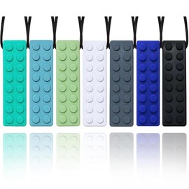 Chew Necklaces for Kids,7 Pack Slicone Chew Necklaces for Sensory Boys and Girls with ADHD, SPD,Autism, Biting Needs,Teething Necklace Oral Chew Toys for Adults Reduce Chewing Anxiety Fidget