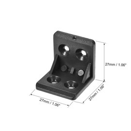 sourcing map Shelf Cabinet Door 90 Degree Plastic Corner Braces 27x27x27mm Angle Brackets, 12 Pcs Black
