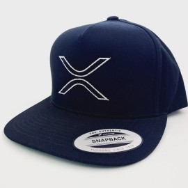 thepatriotspride XRP Ripple Crypto Flat Bill  Snapback Cap Hat Black