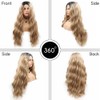 SERENEWIG 24" Long Ombre Blonde Wavy Synthetic Lace Front Wigs