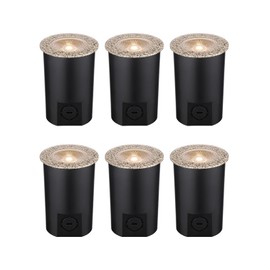 LEONLITE 7W Well Lights Landscape LED In Ground, 12-24V AC/DC Low Voltage, CRI90 IP67 Waterproof Inground Well Lights Outdoor, Rock Color, 3000K, Pack of 6