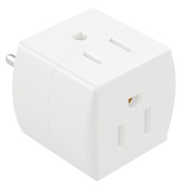 PLUGTUL 3 Outlet Wall Adapter, 90 degree 3 Way Plug Adapter Cube Tap, 3 Prong Multi Plug Outlet, Outlet Extender for Home Office School Dorm, ETL Listed, White