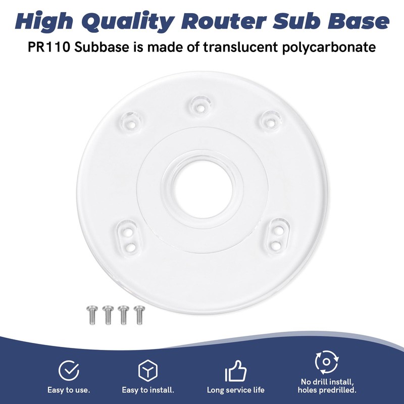 PR110 Palm Router Subbase, Router Base Plate with Screws for
