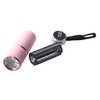 2X Outdoor Mini Pink Rubber Coated 9-LED Flashlight Torch