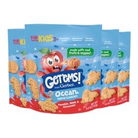 Get'ems! from Gerber Pumpkin, Apple & Cinnamon Ocean World Cookies, Kids Snack Made with Real Veggies & Fruits, Iron & Vitamin E