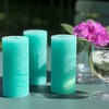 3 Piece Pillar Candle Set, Pale Aqua Blue, 68 Hours
