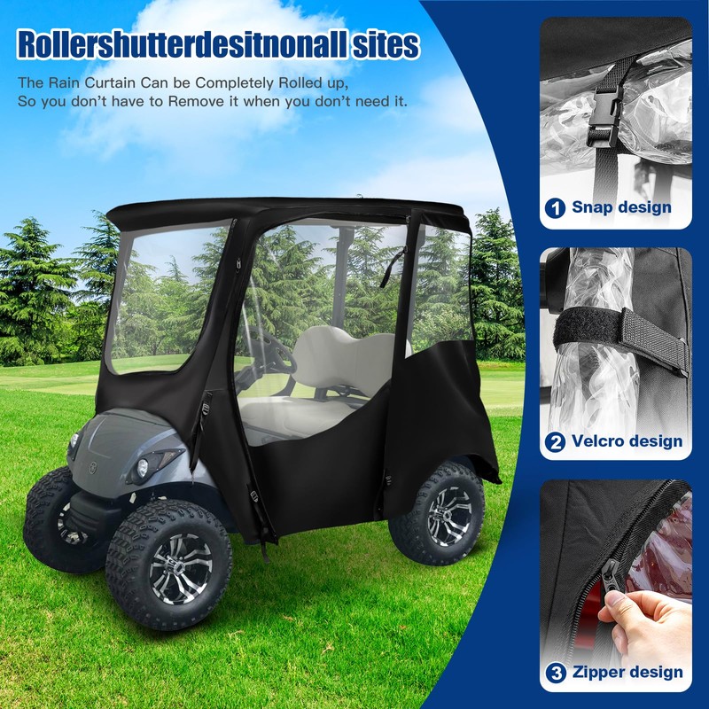 NOKINS 600D Waterproof Golf Cart Deluxe Enclosure for Yamaha G14/G26/G22/G29/Drive