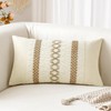 Sungeek Boho Lumbar Cushion Cover 30x50cm, Cotton & Burlap Textured