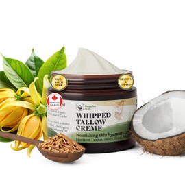 HAPPY FOX Crema De Sebo Para La Piel, Orgánica, De Animales Alimentados Con Pasto, Elaborada A Mano En Lotes Pequeños Con Mezclas De Aceites Esenciale