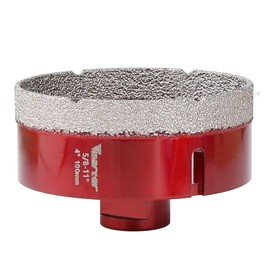 Vearter 4'' Dry Diamond Core Drill Bit, Diamomd Hole Saw with 5/8-11'' Thread for Porcelain Ceramic Tile Marble Concrete Masonry (100mm)
