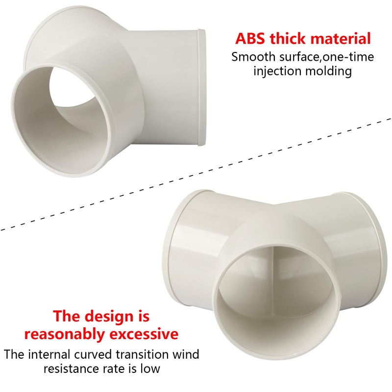 CABAX 3-Way Y Shape Plastic Duct Connector Splitter for Exhaust
