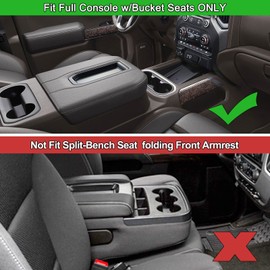 PIMCAR Center Console Organizer Compatible with 2019-2022 Chevy Silverado 1500/GMC Sierra 1500 & 2020-2023 Chevy Silverado/GMC Sierra 2500 HD/3500 HD (Full Console w/Bucket Seats ONLY) Red Trim