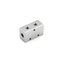 Redrock Performance Air Manifold, 2Way 4Port Air Compressor Manifold, Air Hose Inline Manifold Block Splitter, Pneumatic Manifold Air Distribution Block (722-0604 3/8" x 1/4"NPT Ctr to Ctr1-1/8")