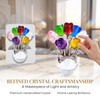 Elovara 3D Handmade Crystal Rose Ornament with Base,Glass Flowers