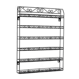 AMT Metal Nail Polish Racks for The Wall | Clear Nail Polish Display | Young Living Essential Oils Organizer | Holds up to 180 Bottles. (Black - 2 Pack)