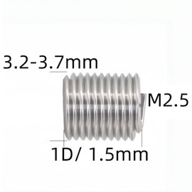 M2.5 x 0.45mm x 1D Helicoil Wire Inner Thread Inserts, Coiled Wire Helical Screws, 304 Stainless Steel, Metric, 120Pcs