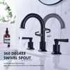 TRUSTMI Matte Black Bathroom Faucet Brass 2 Handle 8 Inch
