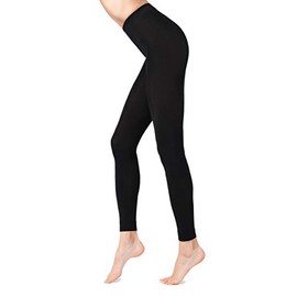 Conte Black Thermal Leggings Footless Tights Base Layer Cotton 250 den (2 - Small, Black)