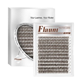 Flaunt Collection | Flaunt & Short Flaunt & Brown Flaunt & One-Length Flaunt | Waterproof, Long-Lasting Lashes | Flora | Natural Daily, Volume Style | Beginner Friendly DIY Lashes For a Flawless, Voluminous Look:_Only Brown Flaunt Clusters  [no bond&sean&remover]
