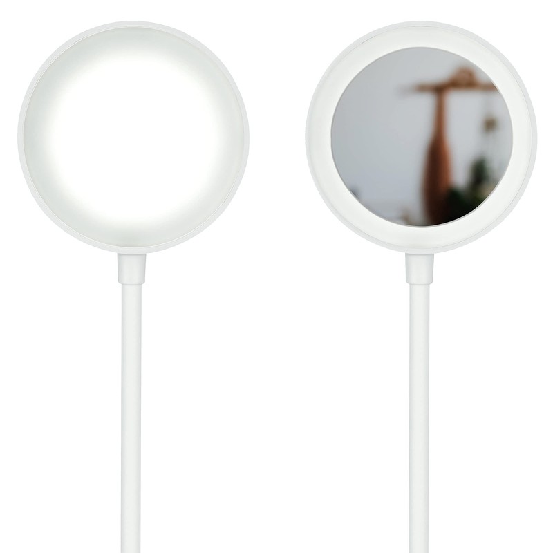 OttLite Rechargeable LED Desk Lamp with Lighted Mirror, White –