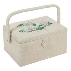 Hobby Gift Medium Embroidered Sewing Craft Storage Box, Hydrangea, 18.5 x 25.5 x 14.5cm