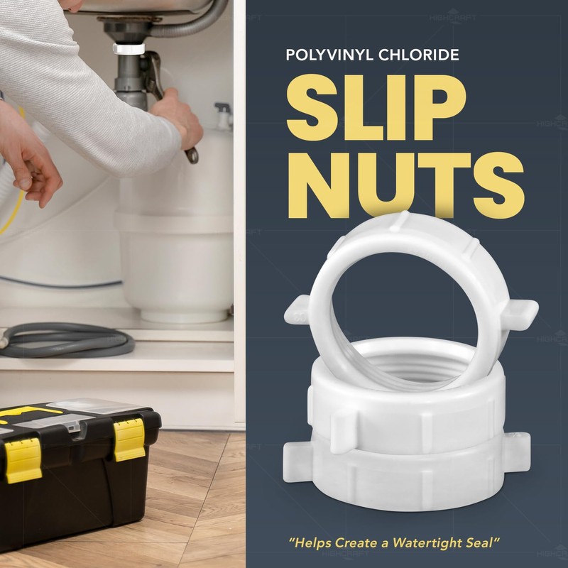 Highcraft Q22612 Slip Nut for Tubular Drain 1-1/2'' Inch White