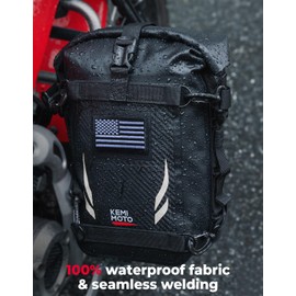 KEMIMOTO Universal Waterproof Motorcycle Tail Bag, Front Bumper Frame, Side Bag, Saddle Pannier Bag, Universal Fit for Dirt Bike, Adventure & Street Motorcycles 6.5L Grey