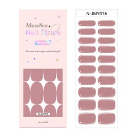 MelodySusie Semi Cured Gel Nail Strips (Translucent Pink)- Works with Nail lamp, Salon-Quality, Long Lasting, Easy to Apply & Remove - Includes 20pcs