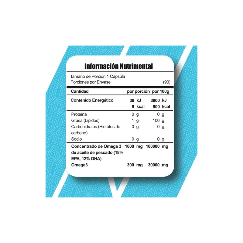 Omega 3 Meta Nutrition Omega+ Contenido 90 Softgels Sabor capsulas