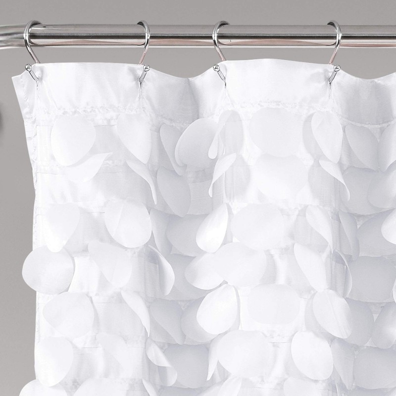 Lush Decor Lillian Shower Curtain, White, 72" x 72\