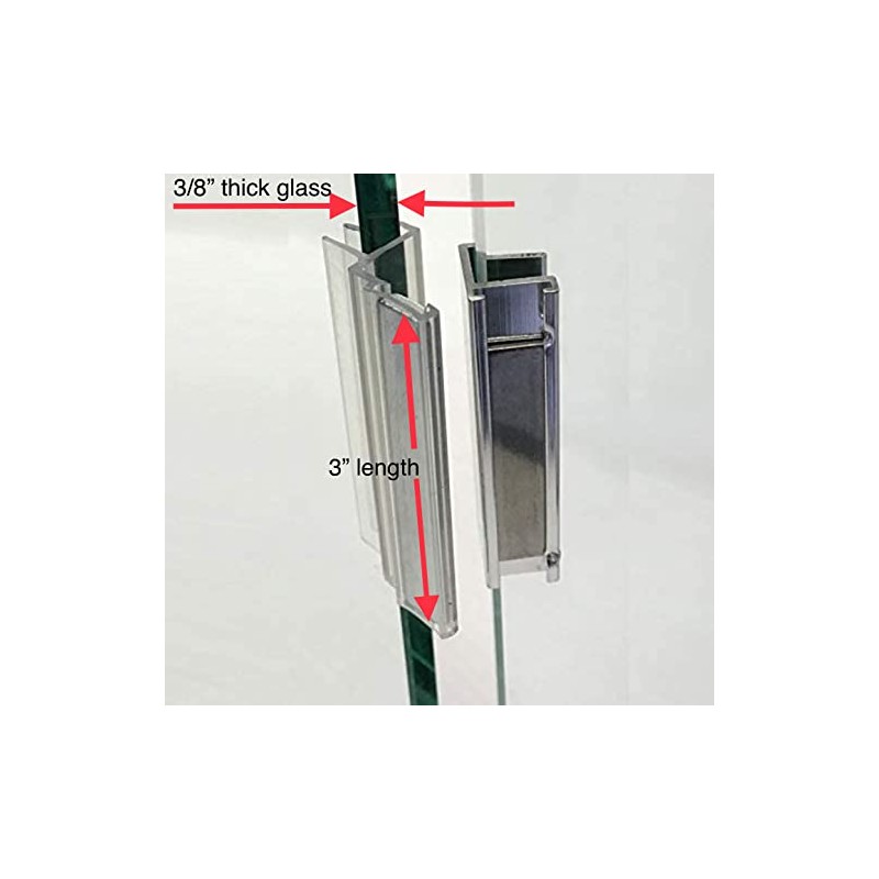 Clear Polycarbonate U-Channel with Magnet and Chrome Metal Strike Plate
