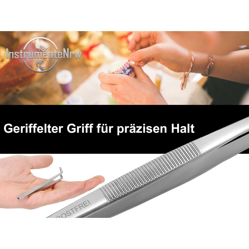 Curved Tweezers - 15.5 cm - with Inner Teeth -