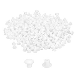 uxcell 2000Pcs Screw Hole Plugs, 5mm(3/16") Dia Plastic Round Button Plugs Snap in Locking Hole Covers Flush Type Caps for Furniture Cabinet, White