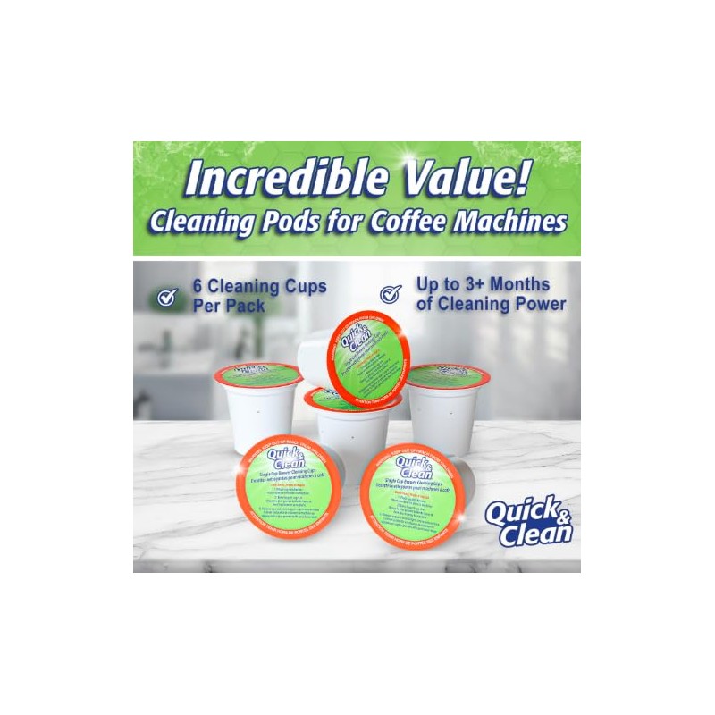 Quick & Clean [6-Pack] Keurig Cleaning Pods - K Cup