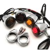 HTTMT MT224-013-CD+SM Chrome Motorcycle Turn Signals Light Kit Compatible with