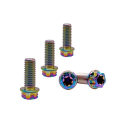 RISON-Titanium Titanium Screws M8 x 1.25 x 20 mm, Pack of 5 Flange Screws Torx Head Flange Screws Hex Screws Thread Screws GR5 Titanium Bolt Fixings for Motorcycles Bicycle Car