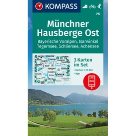 KOMPASS Wanderkarten-Set 797 Münchner Hausberge Ost, Bayerische Voralpen, Isarwinkel, Tegernsee, Schliersee, Achensee (3 Karten) 1:25.000: inklusive ... in der KOMPASS-App, Fahrradfahren, Skitouren