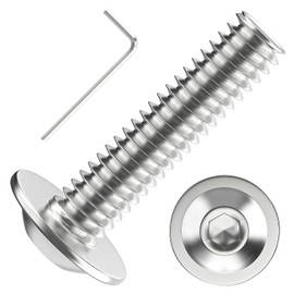 Valorada M5 Bolts, M5 x 20mm Flanged Button Head Socket Cap Screw Bolts, Allen Socket Drive, Stainless Steel 304, Full Thread, with Hex Spanner, Pack of 20