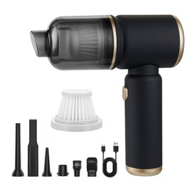 Ecoflick Handheld Car Vacuum Portable Cordless, 4 in 1 Mini Vacuum Cleaner High Power, 12000Pa Suction, Air Duster, 4000mAh, 80W Brushless Motor, Multi-Nozzles for Car, Home, Office & Pet Cleaning