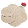 SHACOS Round Braided Placemats Set of 6 Washable 15 inch