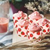 JarThenaAMCS 100Pcs Strawberry Baking Cups Pink Red Strawberry Flower Cupcake