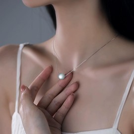 Erliway Healing Crystal Pendant Necklace for Women, 925 Sterling Silver Chain with 10mm A+ Grade Crystal Bead, 45cm Adjustable Length Healing Necklace Jewelry Gift for Women Girls, Stone Sterling