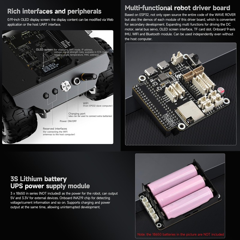 Waveshare Wave Rover Flexible and Expandable 4WD Mobile Robot Chassis,